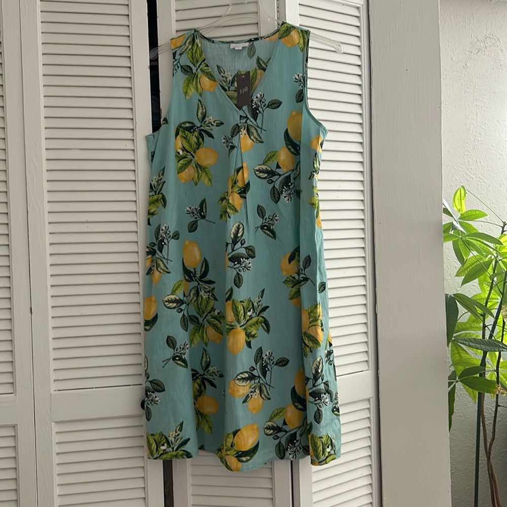 J. Jill 100% Linen dress. Beautiful print for summer.